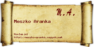 Meszko Aranka névjegykártya